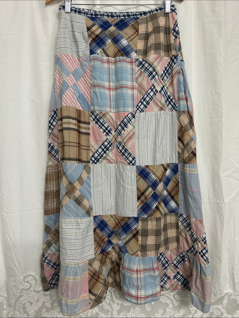 Vintage! Ralph Lauren Blue Label cotton patchwork flounce hem pockets! Size 6-8 - Picture 5 of 12